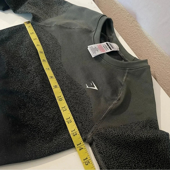 Gymshark Womens Adapt Seamless Ombre Long Sleeve Crop Top Black Gray Gym Small - Picture 5 of 5